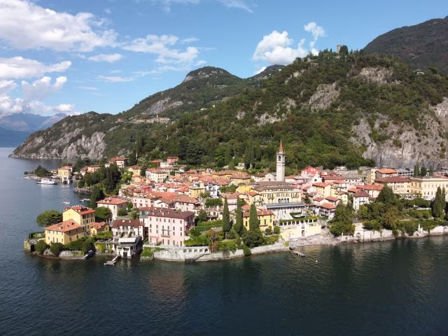lake como italy aerial view