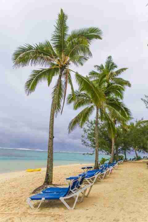 Rarotongan Beach Resort beach chairs for guests to relax