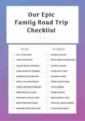 printable road trip list
