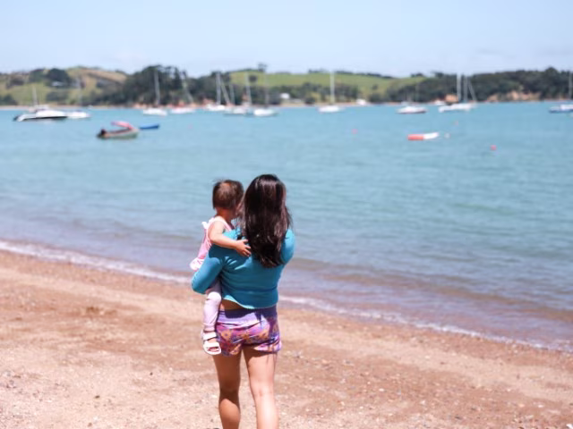 Rocky Bay Waiheke Island with toddler baby guide