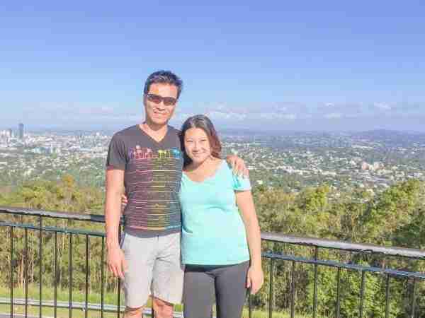 Couple babymoon Mount Coot-tha Lookout Brisbane