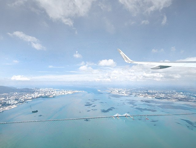 MyAirline Review Malaysia Flight Route Aerial Penang Bridge Travel Blog Kida