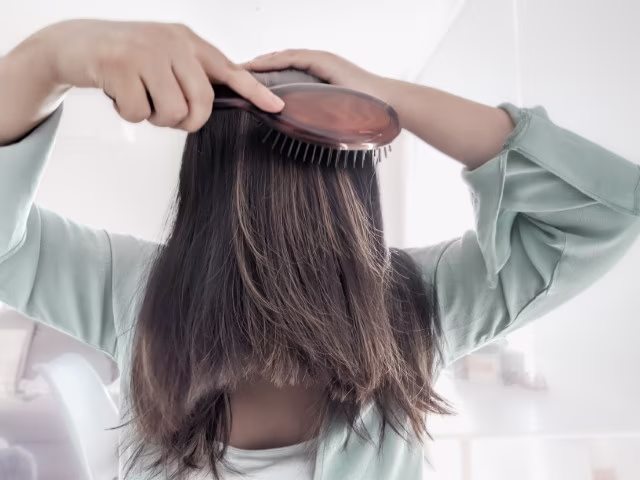 Use a brush and bring your hair to the front evenly