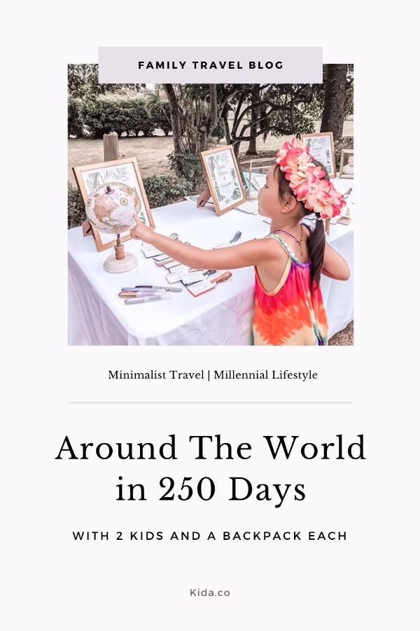 Around The World In 250 Days With Kids And A Backpack Each Minimalist Travel Millennial Family Lifestyle Blog Kida Featured