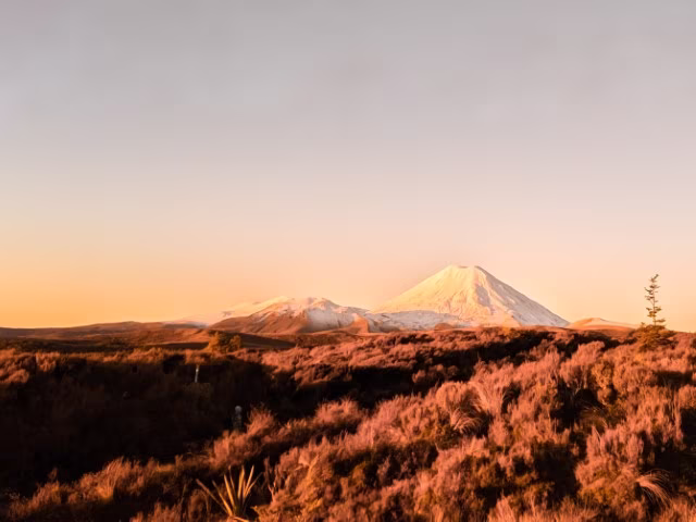 View from Skotel Alpine Lodge Family Room Mt Ruapehu Accommodation Skotel Alpine Resort Lodge Tongariro Sunset View Family Travel Blog Kida