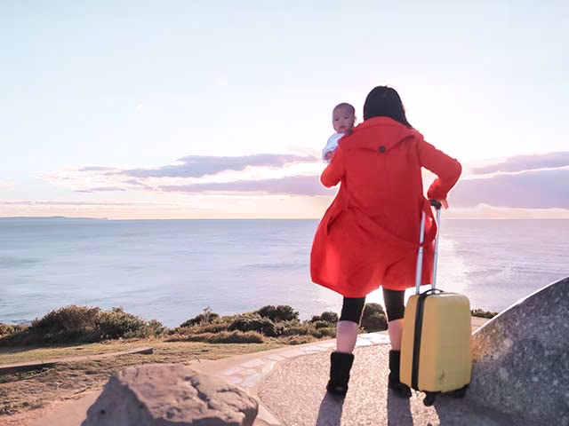 Pack Light Travel Light Minimalist Baby Family Luggage Sunset Lifestyle Blog Kida