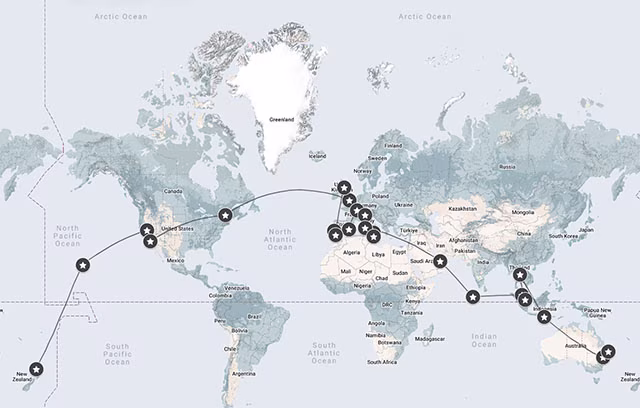 Family World Trip Where We've Been Map Route
