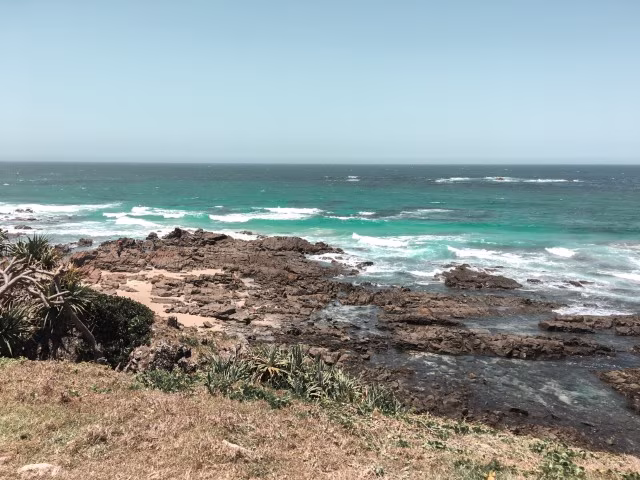 Hastings Point Lookout beautiful coastal view with reef rocks