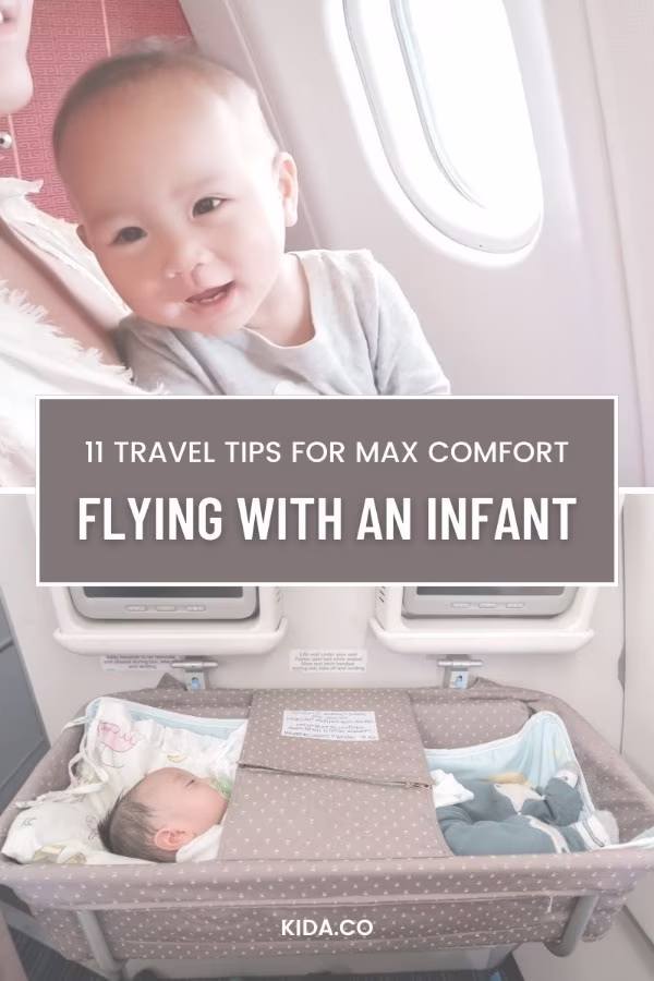 Flying with an Infant Tips Plane Baby Travel Hacks Blog Kida Featured