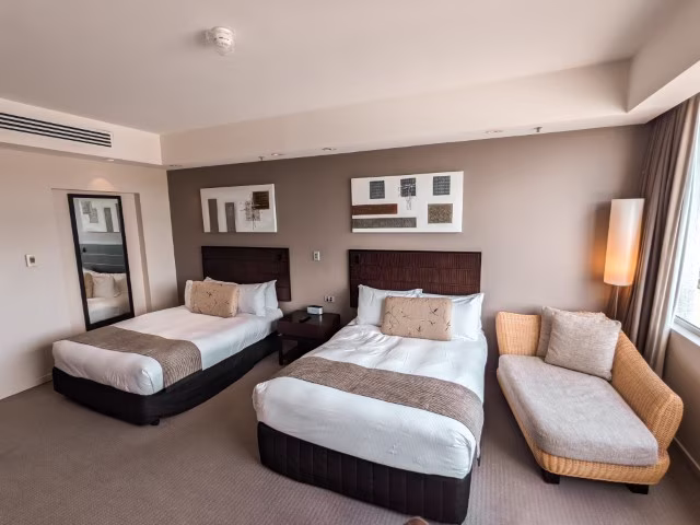 RACV Royal Pines Resort Gold Coast Mountain View Double Room Bedside Family Review Australia Luxury Accommodation Travel Blog