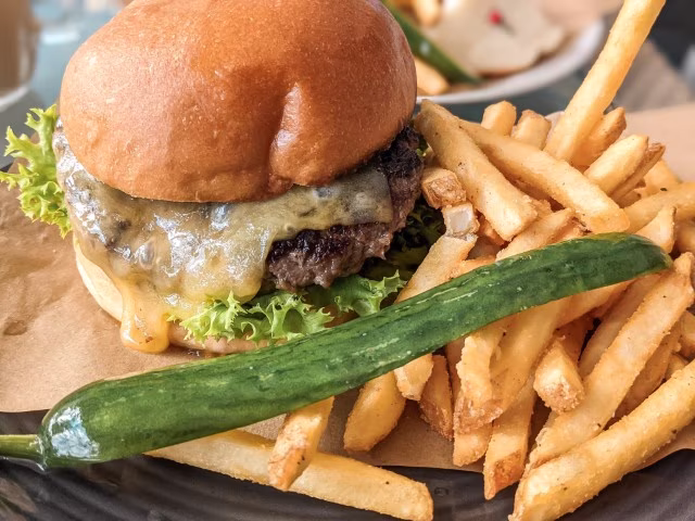 beef burger RACV Royal Pines Resort Gold Coast Tees' Clubhouse Beef Burger Family Review Australia Luxury Accommodation Travel Blog