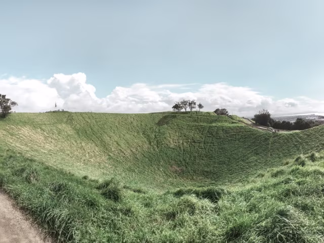 Mt Eden Summit Volcano Crater Auckland New Zealand Family Travel Blog Kida