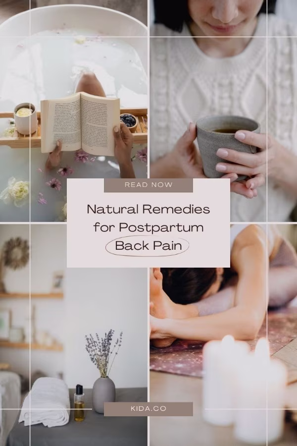 Natural Home Remedies Relief Postpartum Back Pain Motherhood Self Care Featured