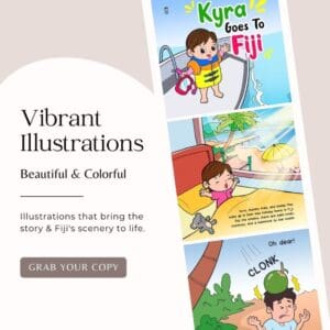 Children's Picture Book Bedtime Story Toddler Baby 1-5 Year Old Kyra Boo Travels Kyra Goes To Fiji Vibrant Illustrations Bright Colourful Pictures