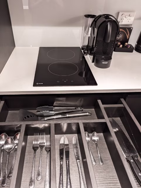 Cutlery and Espresso Coffee Machine