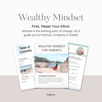 Wealthy Mindset Training Course for Parents Positive Minimalist Growth Abundance Rich Money Digital Download Guide Handbook Cover