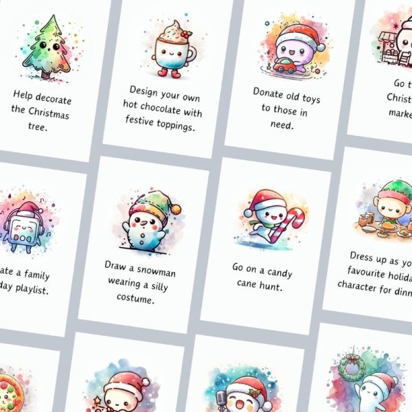 Advent Activity Cards Kids DIY Christmas Calendar 12 Days to Christmas Countdown Digital Printable
