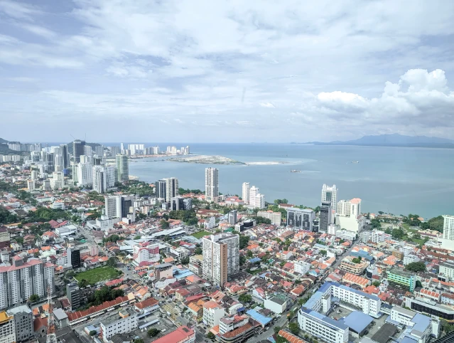 Penang city aerial view Malaysia travel guide cover