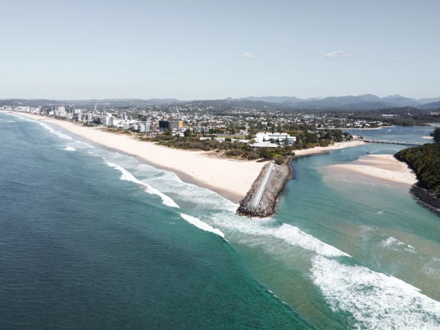 burleigh heads gold coast aerial drone qld queensland australia travel guide cover