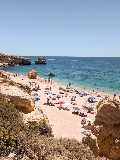A popular beach in Algarve Portugal
