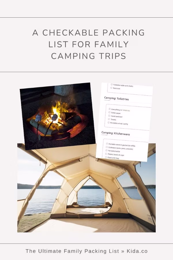checkable packing list for family camping trips featured