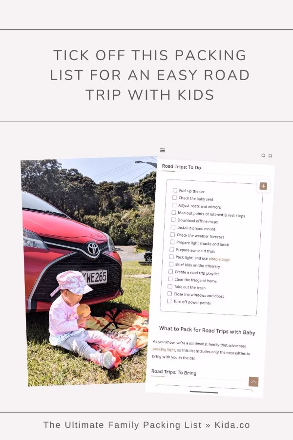 what to pack for road trips with kids packing list featured