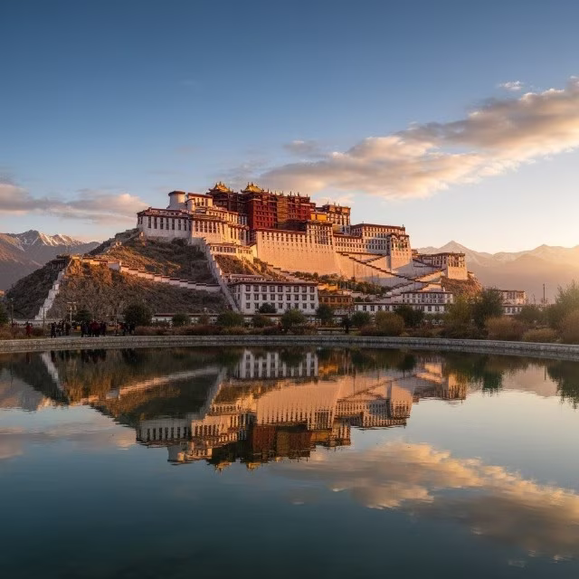aerial view of lhasa tibet china night lights cityscapes